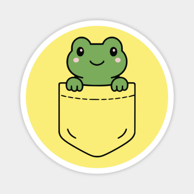 Funny Frog Pocket Pal Cute Amphibian Nature Frog Vibes Magnet by Yesteeyear