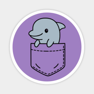 Funny Dolphin Pocket Pal Cute Dolphin Ocean Marine Animal Magnet
