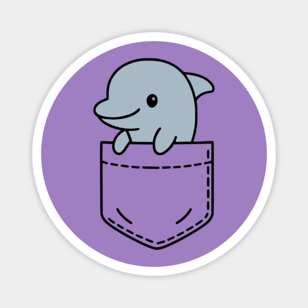 Funny Dolphin Pocket Pal Cute Dolphin Ocean Marine Animal Magnet by Yesteeyear