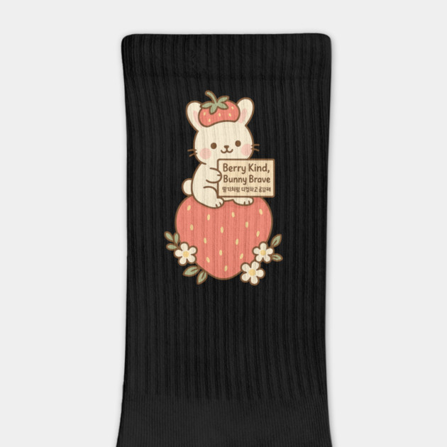 Berry Kind, Bunny Brave – Kawaii Strawberry Bunny Design (딸기처럼 다정하고, 토끼처럼 용감하게) by Anne Lee