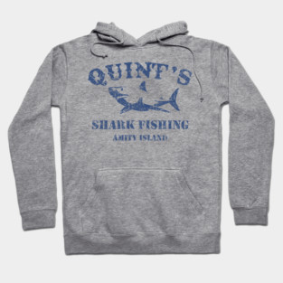 quint's shark fishing amity island retro Hoodie