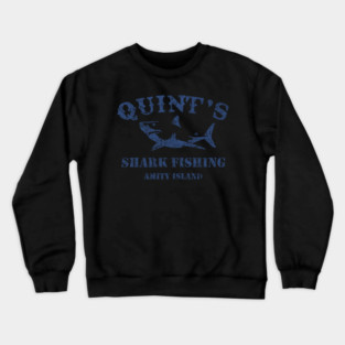 quint's shark fishing amity island retro Crewneck Sweatshirt