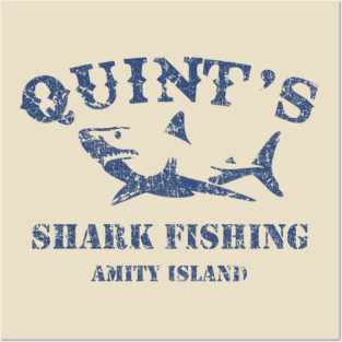 quint's shark fishing amity island retro Posters and Art