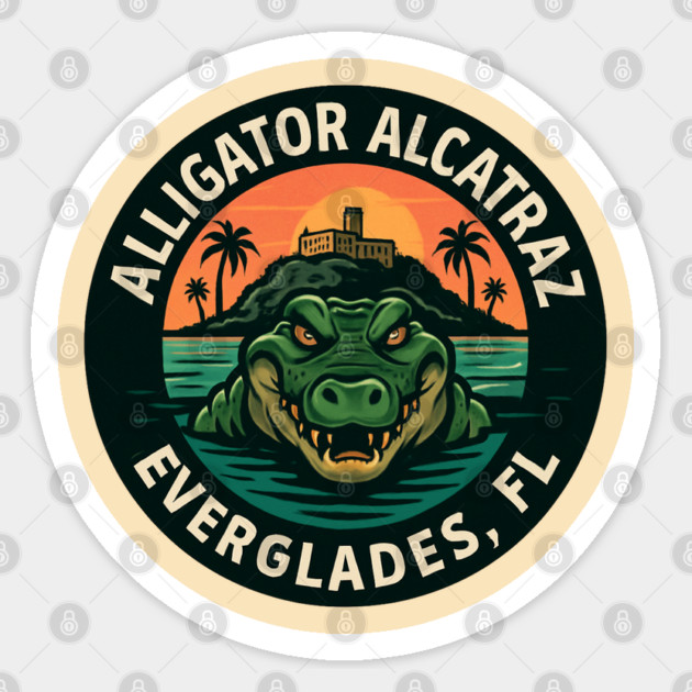 Alligator-Alcatraz Sticker by Creatifly Graphic Tees