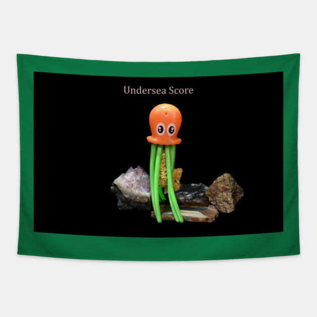 Jellyfish Blueberry  Undersea Score - Weed Design Tapestry by MrGreenGenes420