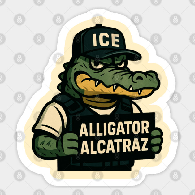 Alligator-Alcatraz Sticker by Creatifly Graphic Tees