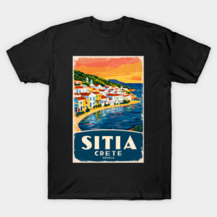Sitia Crete Greece Vintage Travel Tourism T-Shirt