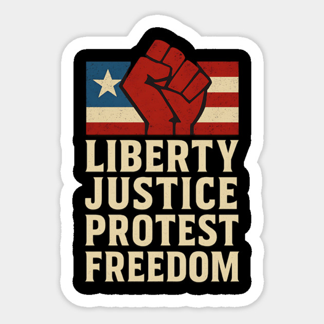 Liberty And Justice For All Statue of Liberty Patriotic Design Sticker by ArtistTee ⭐⭐⭐⭐⭐