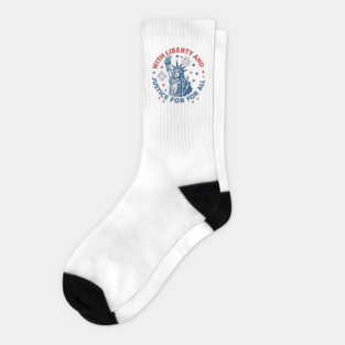 Liberty And Justice For All Statue of Liberty Patriotic Design Socks
