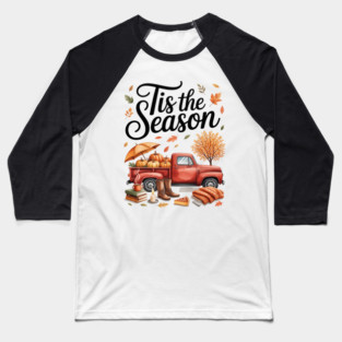 Coquette Fall Tis The Season, Fall Football Baseball T-Shirt