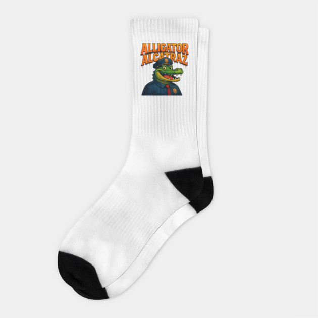 Alligator-alcatraz Socks by Creatifly Graphic Tees