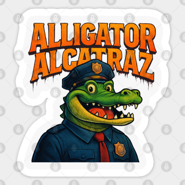Alligator-alcatraz Sticker by Creatifly Graphic Tees
