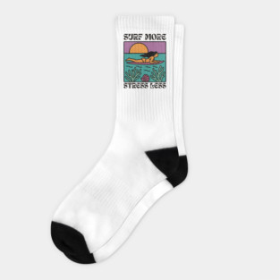 Surf More Stress Less - Light Socks