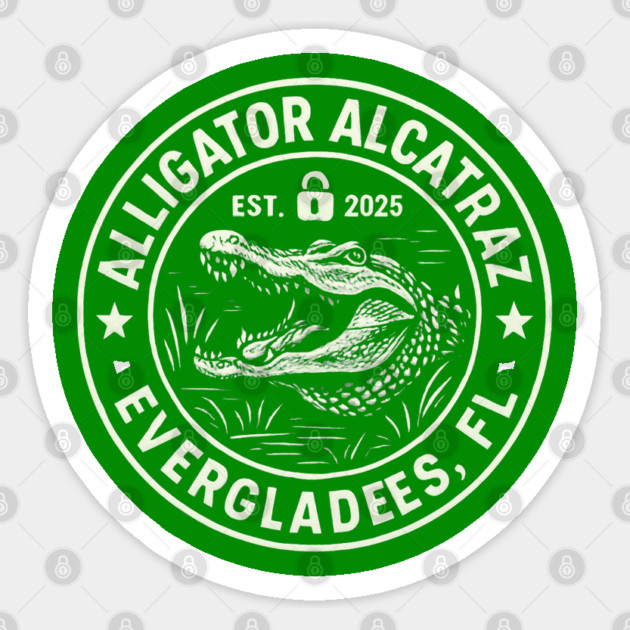 Alligator-alcatraz Sticker by Creatifly Graphic Tees