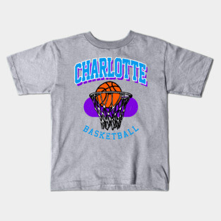 Vintage Charlotte Basketball Kids T-Shirt