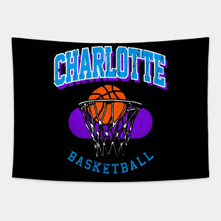 Vintage Charlotte Basketball Tapestry