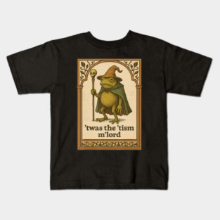 Twas The 'Tism M'lord Funny Wizard Frog Autism Kids T-Shirt