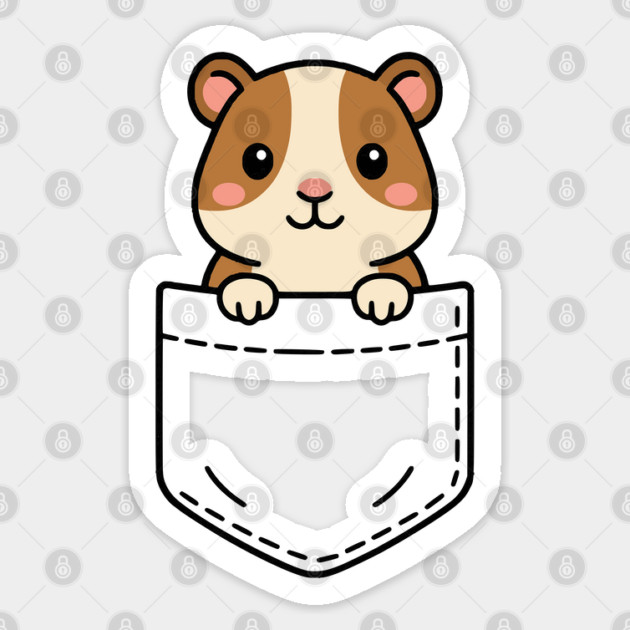 Cute Guinea Pig Pocket Pal Funny Pet Guinea Pig Rodent Lover Sticker by Yesteeyear