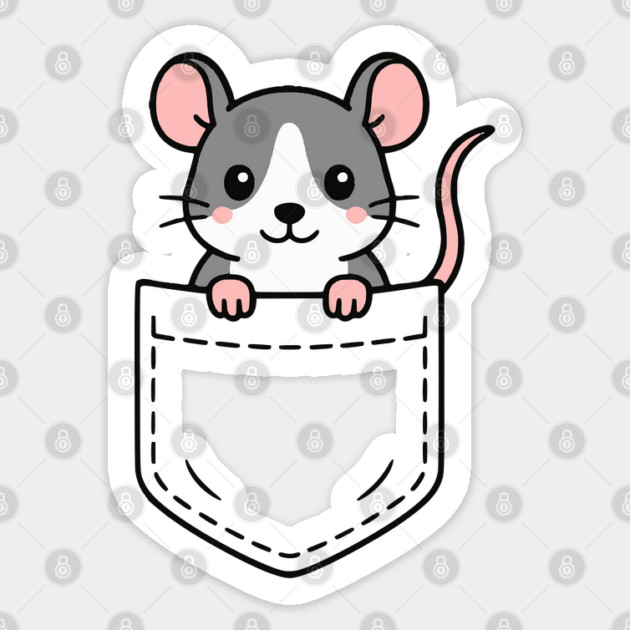 Funny Pet Rat Pocket Pal Cute Intelligent Rat Rodent Art Sticker by Yesteeyear