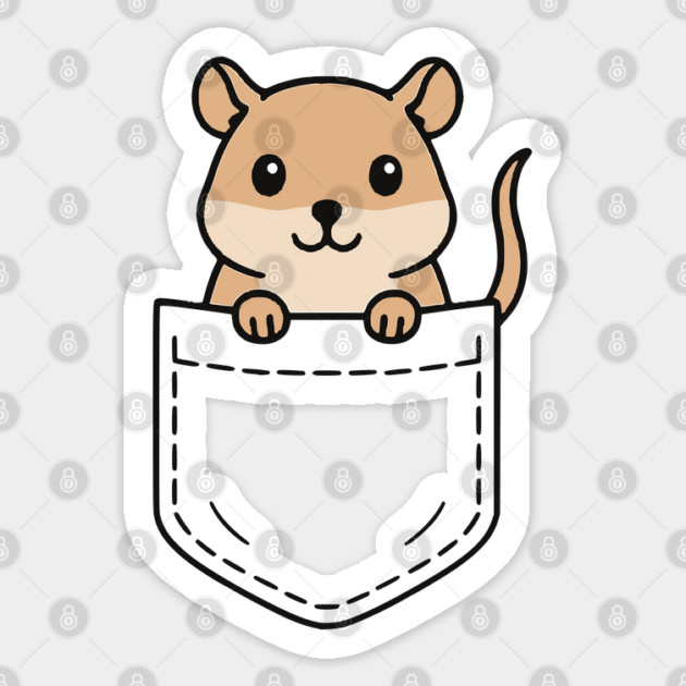 Funny Pet Gerbil Pocket Pal Cute Gerbil Rodent Animal Art Sticker by Yesteeyear