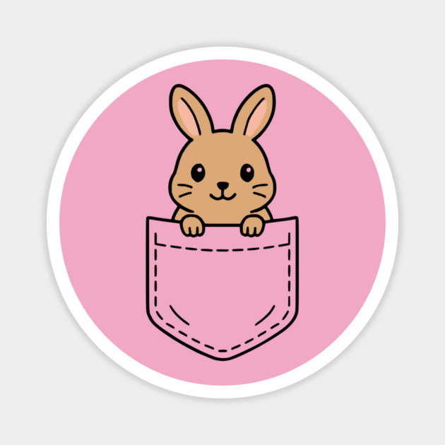 Cute Bunny Rabbit Pocket Pal Funny Rabbit Pet Animal Art Magnet by Yesteeyear