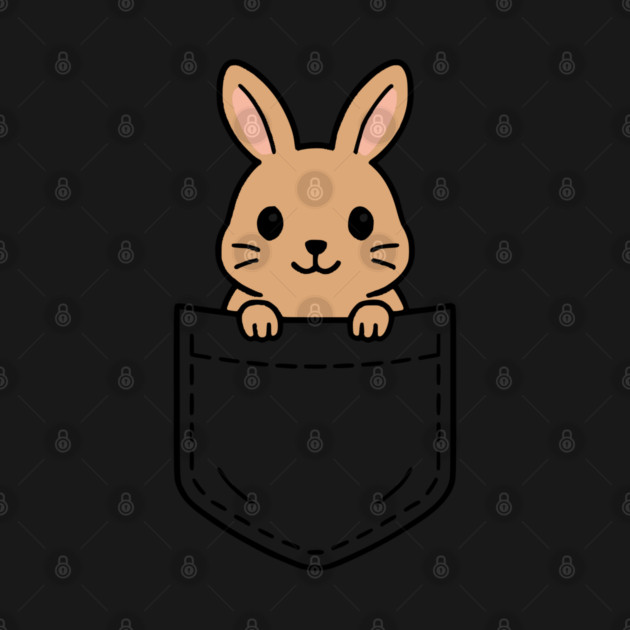 Cute Bunny Rabbit Pocket Pal Funny Rabbit Pet Animal Art by Yesteeyear