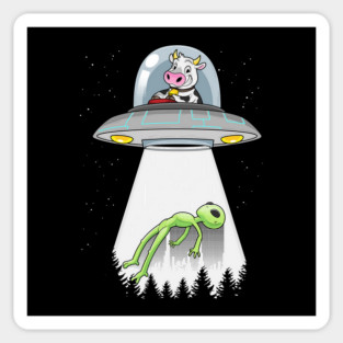 Cow Alien Abduction Magnet