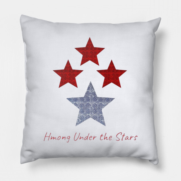 Hmong Under the Stars – Traditional Tribal Pattern Star Art Pillow by Pimcolle