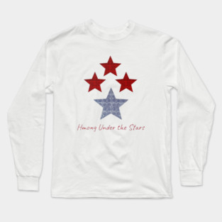 Hmong Under the Stars – Traditional Tribal Pattern Star Art Long Sleeve T-Shirt