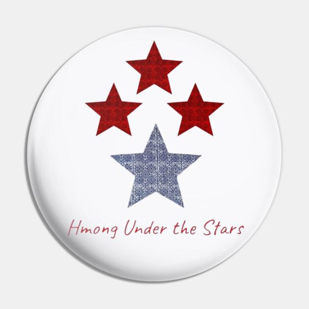Hmong Under the Stars – Traditional Tribal Pattern Star Art Pin by Pimcolle