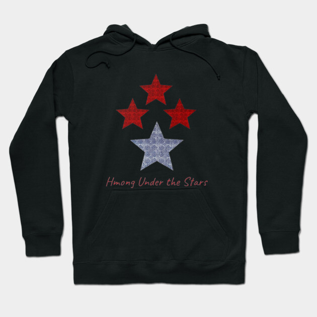 Hmong Under the Stars – Traditional Tribal Pattern Star Art Hoodie by Pimcolle