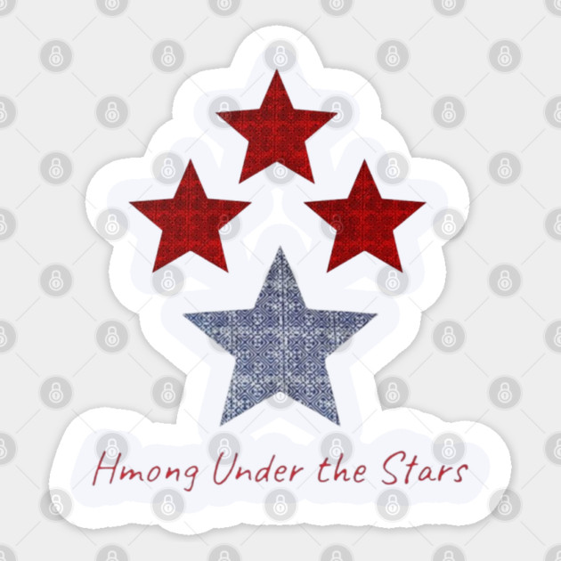 Hmong Under the Stars – Traditional Tribal Pattern Star Art Sticker by Pimcolle