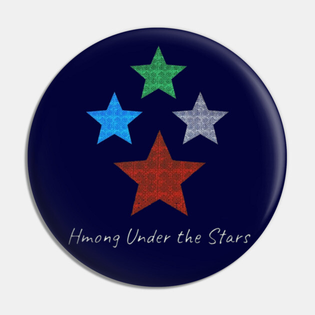 Hmong Under the Stars – Traditional Tribal Pattern Star Art Pin by Pimcolle