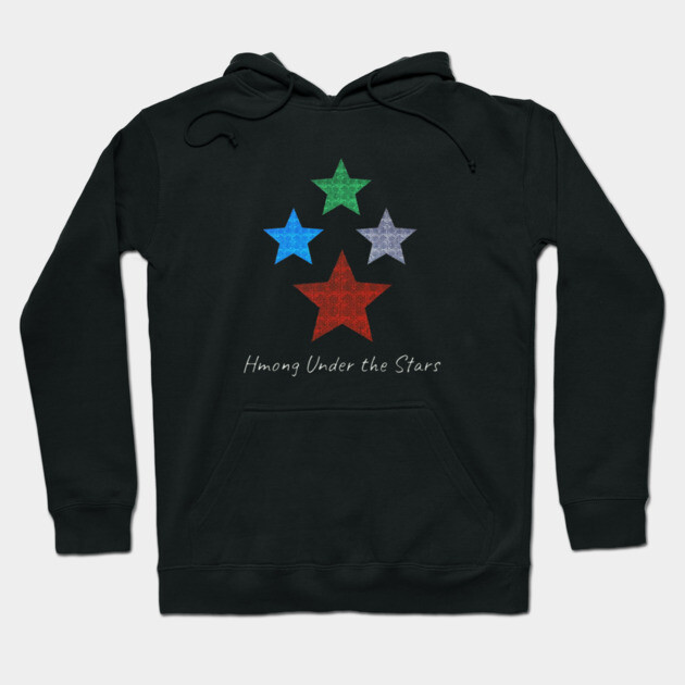 Hmong Under the Stars – Traditional Tribal Pattern Star Art Hoodie by Pimcolle