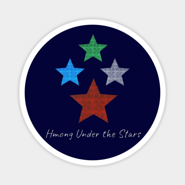 Hmong Under the Stars – Traditional Tribal Pattern Star Art Magnet by Pimcolle