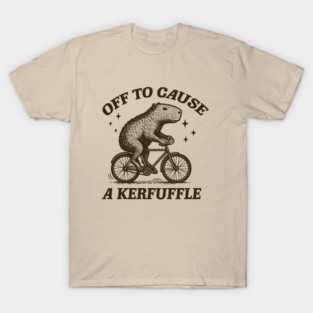 Retro Capybara Off to Cause a Kerfuffle T-shirt, Funny Capybara Meme T Shirt, Trash Panda Shirt, Weirdcore Vintage Drawing Shirt, Unisex T-Shirt