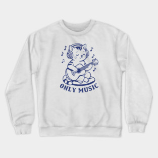 Chill Cat Riffs Crewneck Sweatshirt