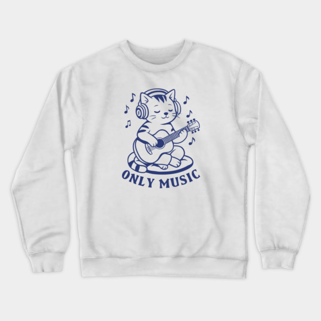 Chill Cat Riffs Crewneck Sweatshirt by filiposwear