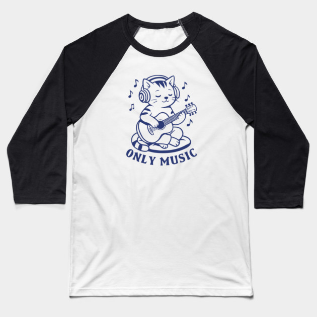 Chill Cat Riffs Baseball T-Shirt by filiposwear