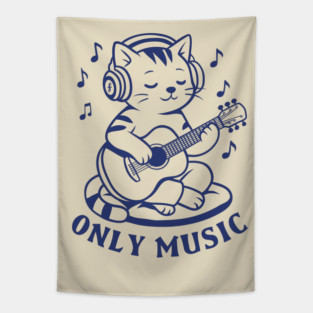 Chill Cat Riffs Tapestry