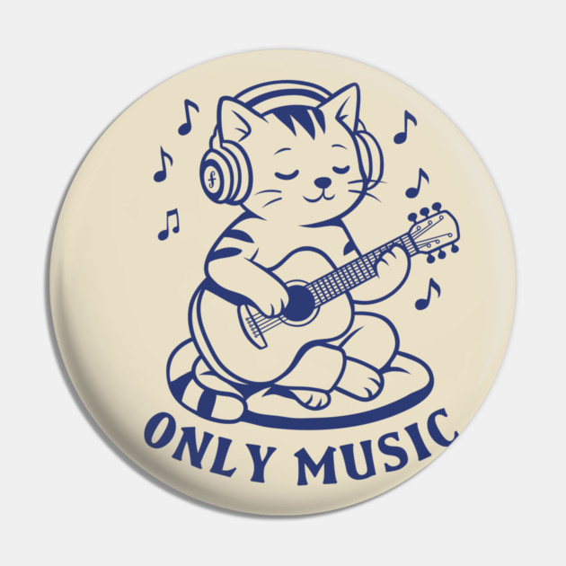 Chill Cat Riffs Pin by filiposwear