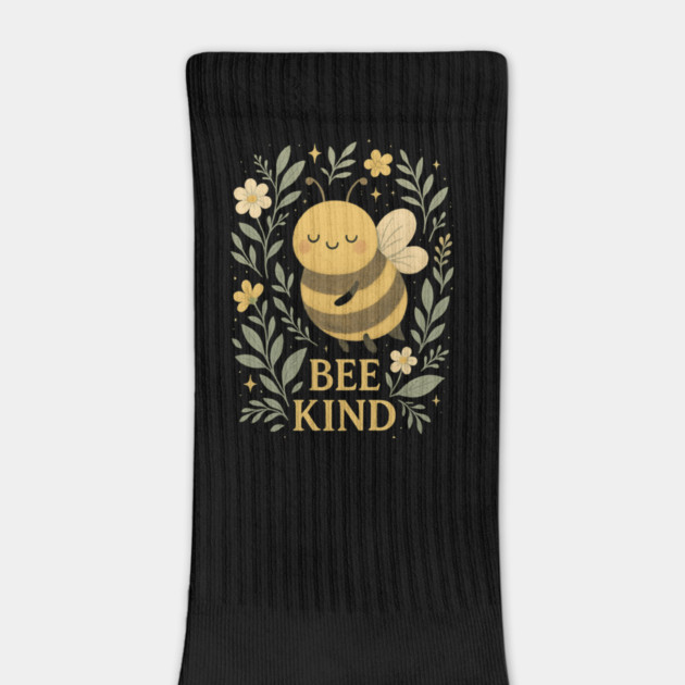 Bee Kind – Whimsical Bumblebee Illustration with Gentle Floral Design by Anne Lee
