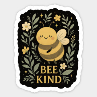 Bee Kind – Whimsical Bumblebee Illustration with Gentle Floral Design Magnet