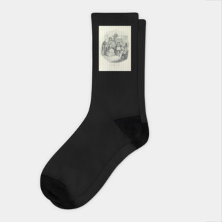 "Fezziwig's Ball" Vintage Illustration of "A Christmas Carol" by Charles Dickens" (1886) Socks