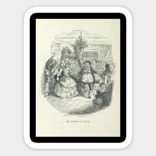 "Fezziwig's Ball" Vintage Illustration of "A Christmas Carol" by Charles Dickens" (1886) Sticker