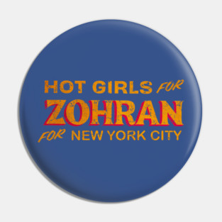 zohran for new york city retro Pin