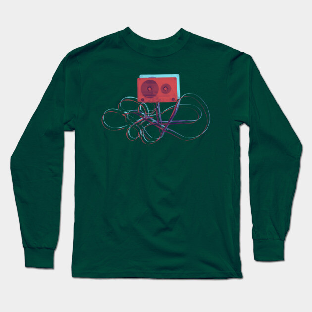 Unspooled Cassette Long Sleeve T-Shirt by casualteesinc