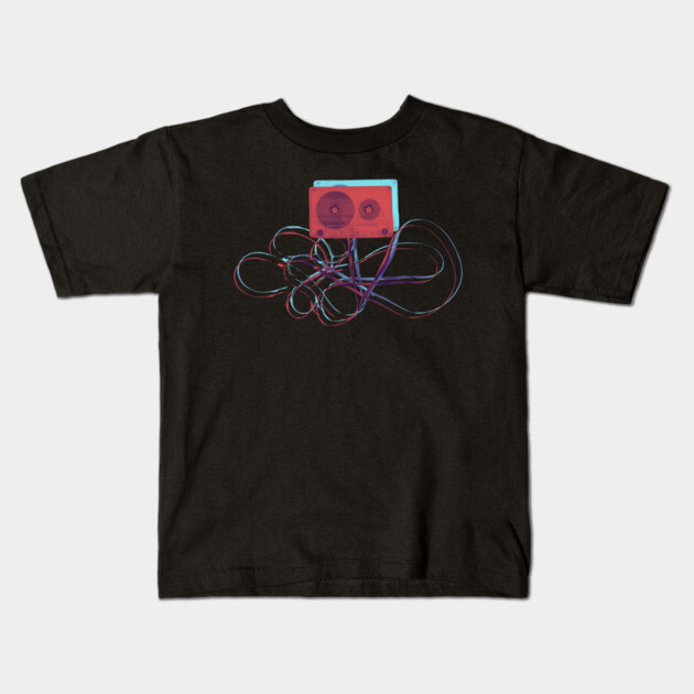 Unspooled Cassette Kids T-Shirt by casualteesinc