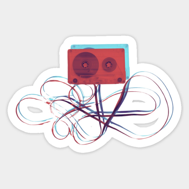 Unspooled Cassette Sticker by casualteesinc