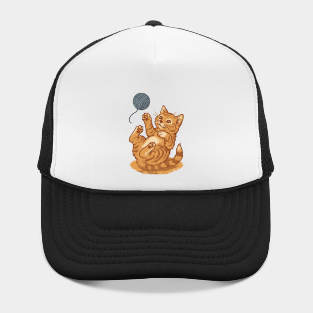 Playful Ginger Kitten with Yarn – Vintage-Style Illustration by DonWillisJrArt